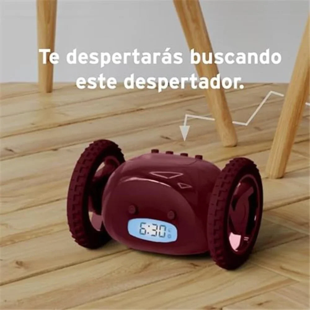 Runaway Rolling Alarm Clock Loud Alarm Heavy Sleepers On Wheels Digital Jumping